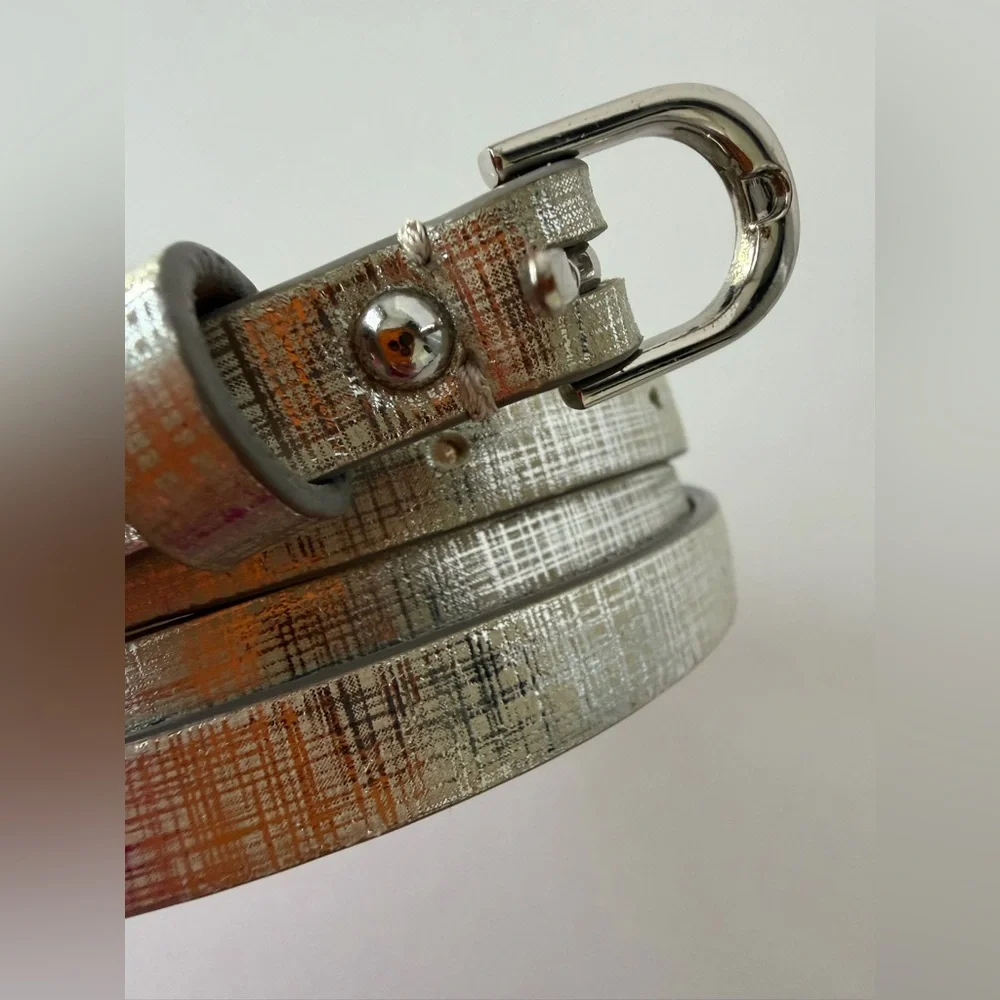 Ann‎ Taylor silver leather  Belt